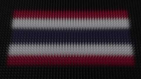 Thai Flag Light Shining on Scrolling Bullets Stock Footage 254581122