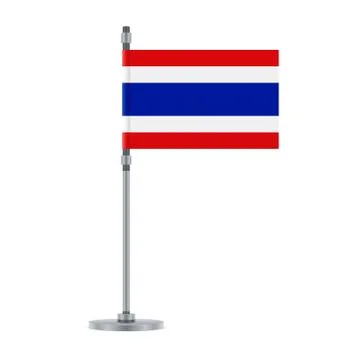 Thai flag on the metallic pole, vector illustration Illustrazione stock