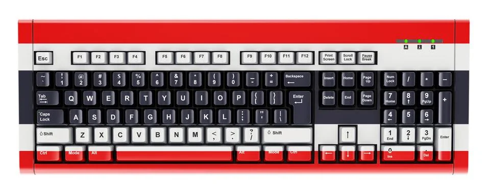 Thai flag painted on computer keyboard. 3D rendering Illustrazione stock