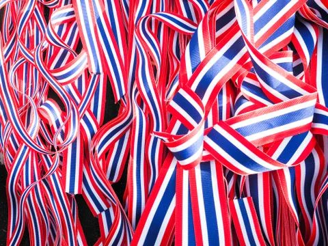 Thai Flag ribbon Stock Photos