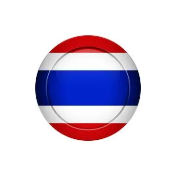 Thai flag on the round button, vector illustration Stock Illustration