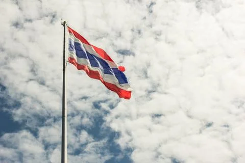 Thai flag waving Stock Photos