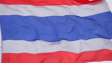 Thai flag waving with wind Stock Footage 131966951