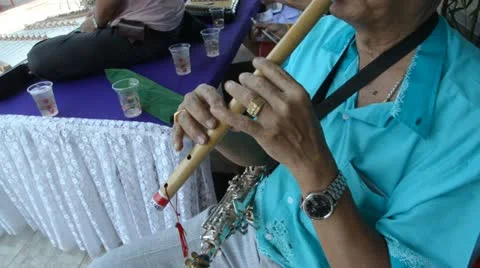 Thai flute Stock Footage 10841523