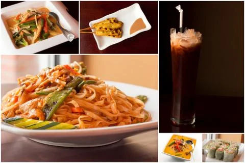 Thai Food Collage Stock Photos