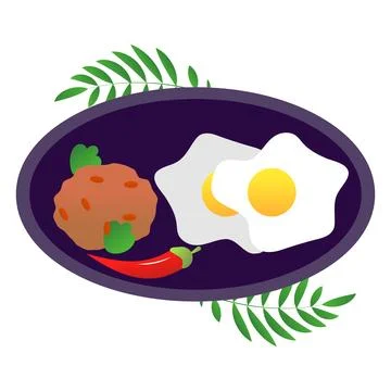 Thai food vector isolated flat illustration on the white background Illustrazione stock