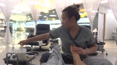 Thai foot massage Stock Footage 45563988