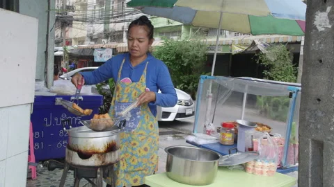 Thai Fried Spring Rolls Stock Footage 146868823