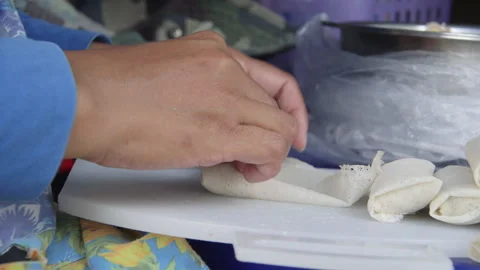 Thai Fried Spring Rolls Stock Footage 146869539