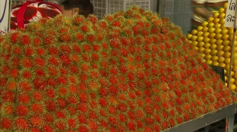Thai fruit market Stock Footage 12761652