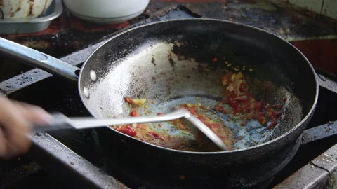 Thai Frying Chilis Stock Footage 146129028