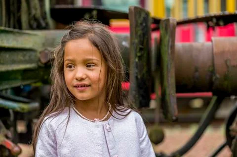 Thai girl with train buffer Stock Photos