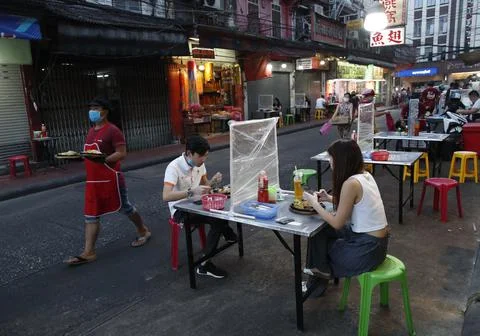 Thai government easing some stringent lockdown measures due to the slowdown COVI Stock Photos