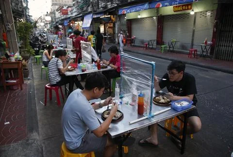 Thai government easing some stringent lockdown measures due to the slowdown COVI Stock Photos
