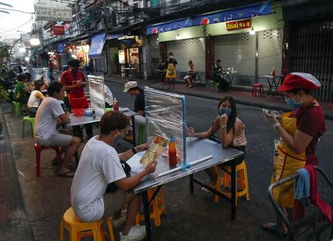 Thai government easing some stringent lockdown measures due to the slowdown COVI Stock Photos