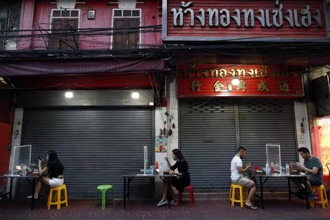 Thai government easing some stringent lockdown measures due to the slowdown COVI Stock Photos