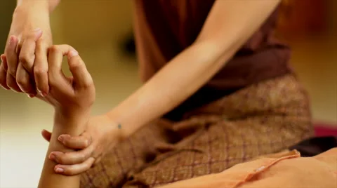 Thai hand Massage Stock Footage 68313945