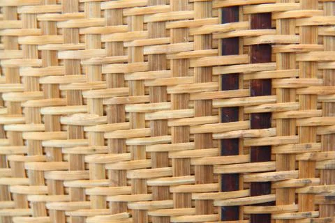 Thai handicraft of bamboo weave pattern Stock Photos