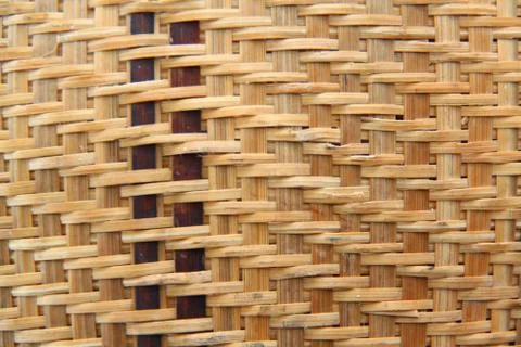Thai handicraft of bamboo weave pattern Stock Photos