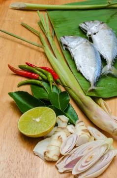 Thai herb ingredients Stock Photos