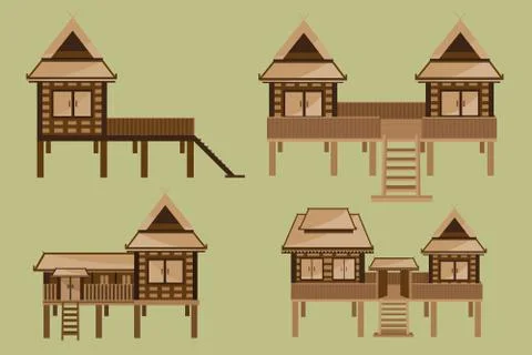 Thai house design Stock Illustration