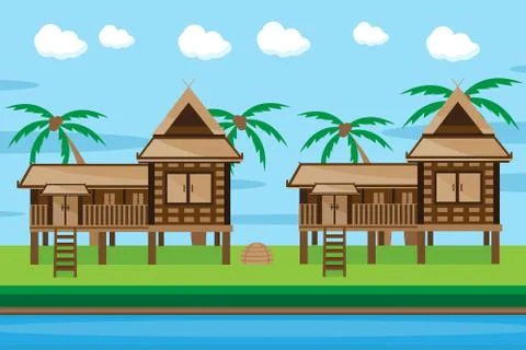 Thai house design Stock Illustration