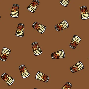 Thai iced tea cuisine vector seamless pattern Stock Illustration