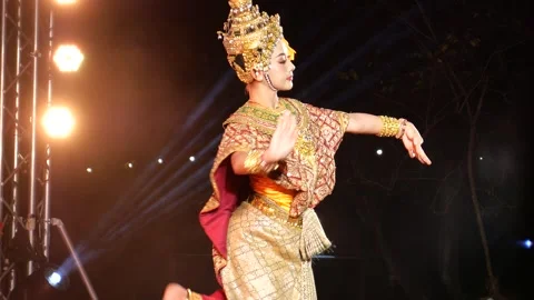 Thai Khon performance Stock Footage 323864664