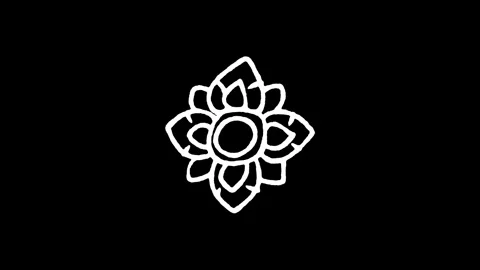 Thai Line Art Flower Pattern Icon Stock Footage 345592147