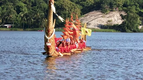 Thai long, fast boats Stock Footage 80532564