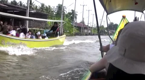 Thai Long-Tail Boat Stock Footage 1047504