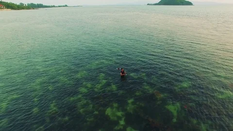 Thai Long Tail Boat Heading Towards The Beach In Koh Phagnan, Thailand Stock Footage 72221743