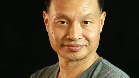 Thai man  with  black  background Stock Footage 95585250