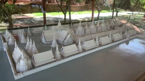 Thai maquette of ruins Stock Footage 192306207