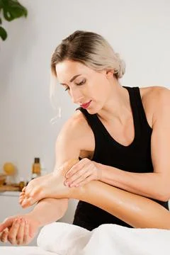 Thai massage elements for feet Stock Photos