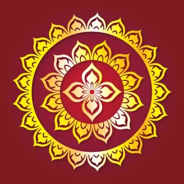 Thai Modern pattern vector red and gold design 스톡 일러스트