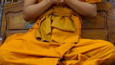 Thai monks are praying Stock Footage 84293653