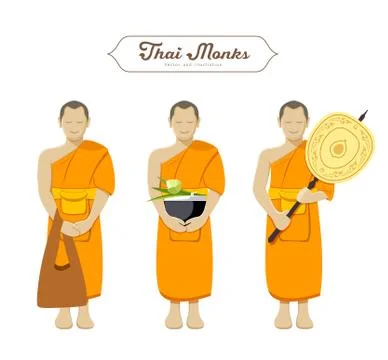 Thai monks collections Stock Illustration