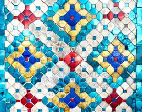 Thai mosaic colorful pattern texture background,made from glass Foto stock