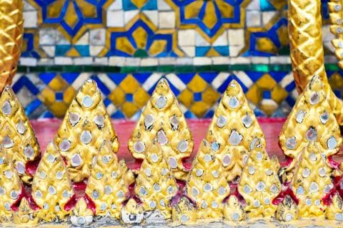 Thai mosaic pattern art wall ,texture background Stock Photos