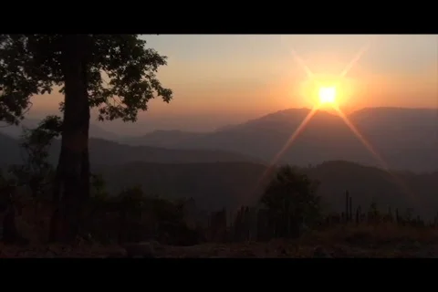 Thai Mountain Sunset Stock Footage 841720