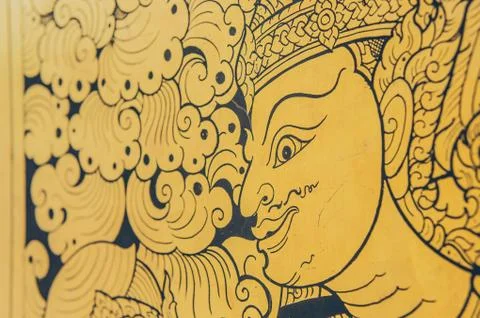 Thai Mural Fotos Stock