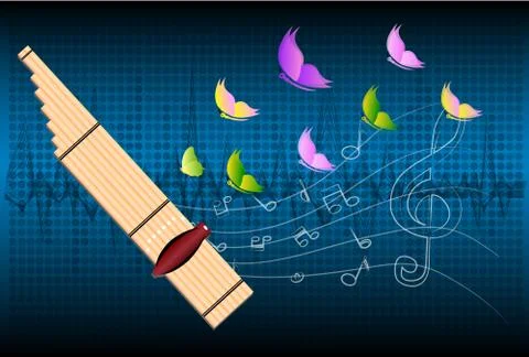 Thai musical instruments called "CAN",'Kh an',kind of reed mouth organ in nor Illustrazione stock
