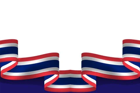 Thai national flag day wave background template poster vector Illustrazione stock