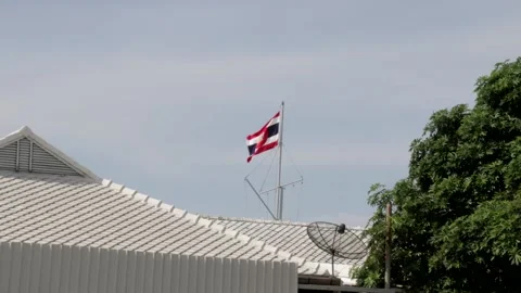 Thai Navy Flag 2 Stock Footage 152775707