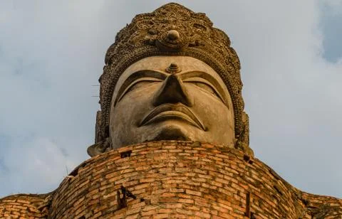 Thai old buddha statue Stock Photos
