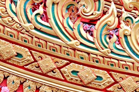 Thai old pattern temple . Foto stock