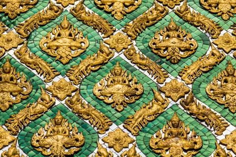 Thai painting the figure of deva Stock Photos