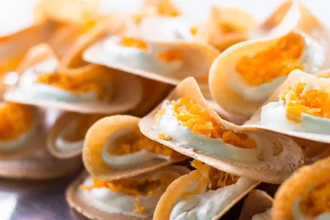 Thai pancake it is delicious snacks for any time Stock Photos