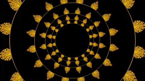 Thai pattern art spins forward through the darkness corridor. 4K Looped. Stock Footage 157498796